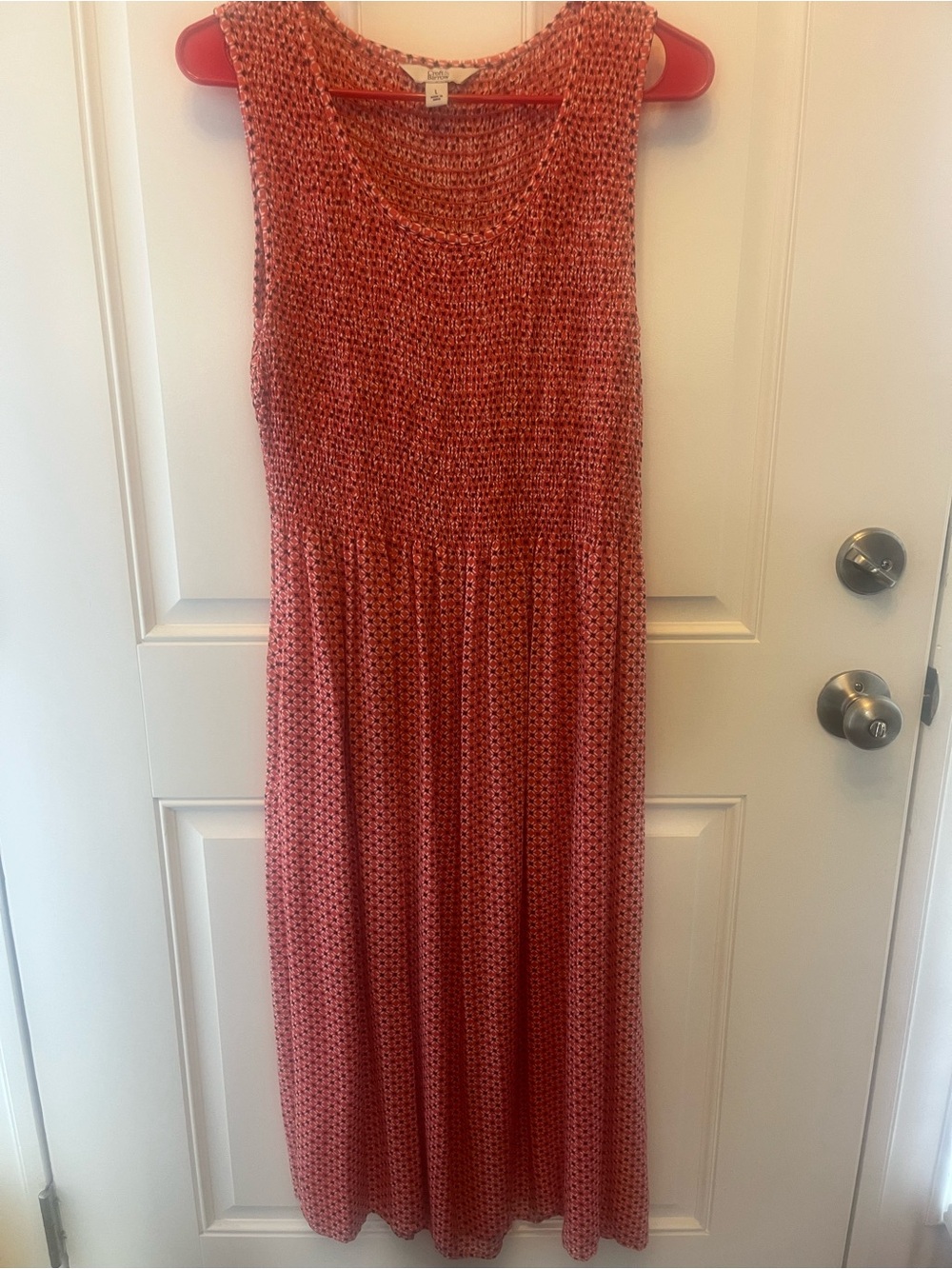 Sleeveless Coral Smock Maxi Dress